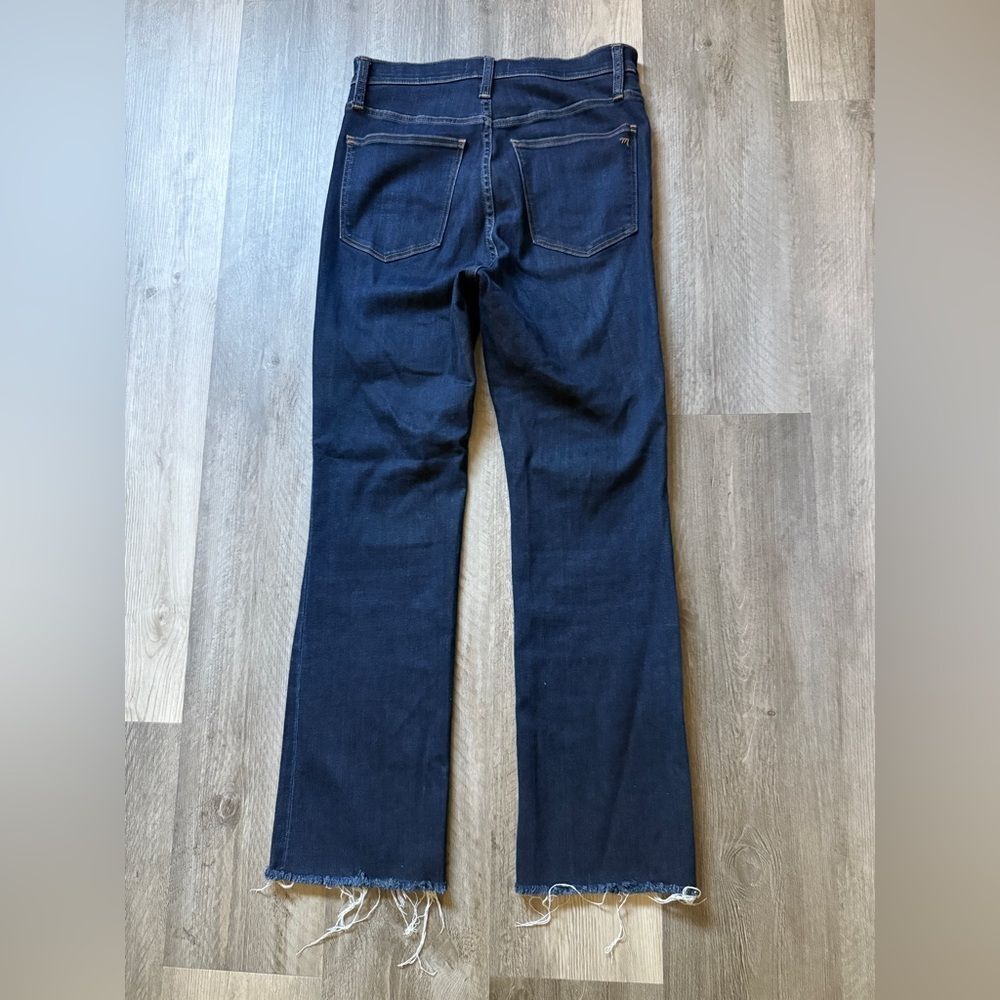Madewell Skinny Flare Jeans 28 Waist Dark Wash Raw Hem - Picture 5 of 10